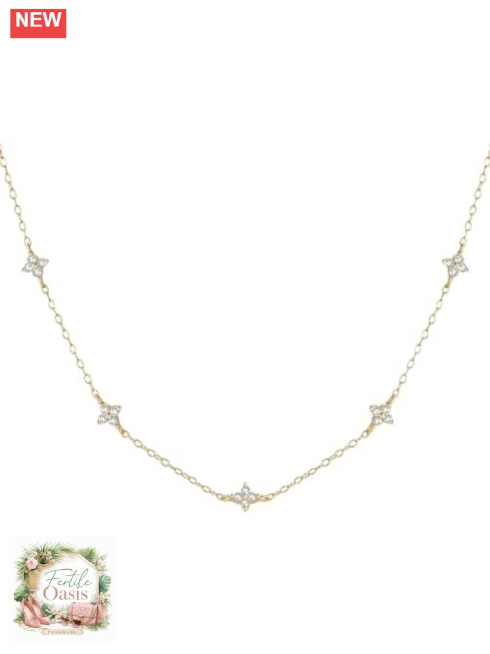 Dainty Gold Plated Cubic Zirconia Choker Necklace Layered Trendy Jewelry Gift